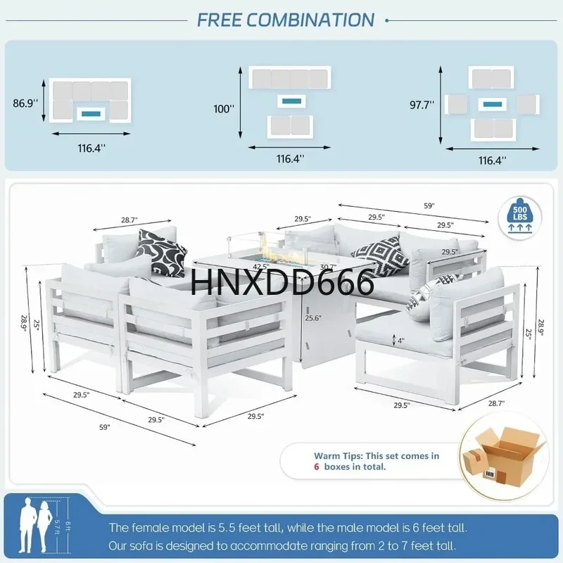 7 Parçalı Alüminyum Dış Mekan  - Outdoor Furniture Fire Pit Set incelemesi ve fiyatı