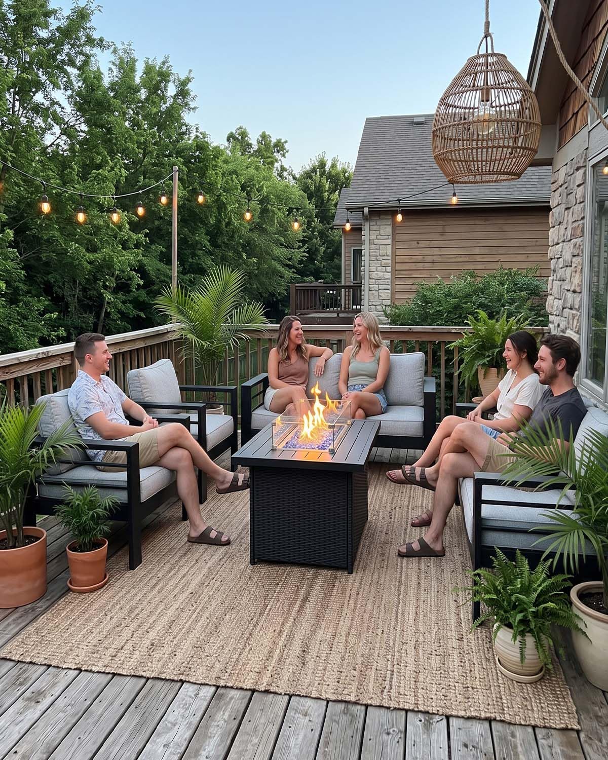 Açık Hava Alüminyum Mobilya Se - Outdoor Furniture Fire Pit Set incelemesi ve fiyatı