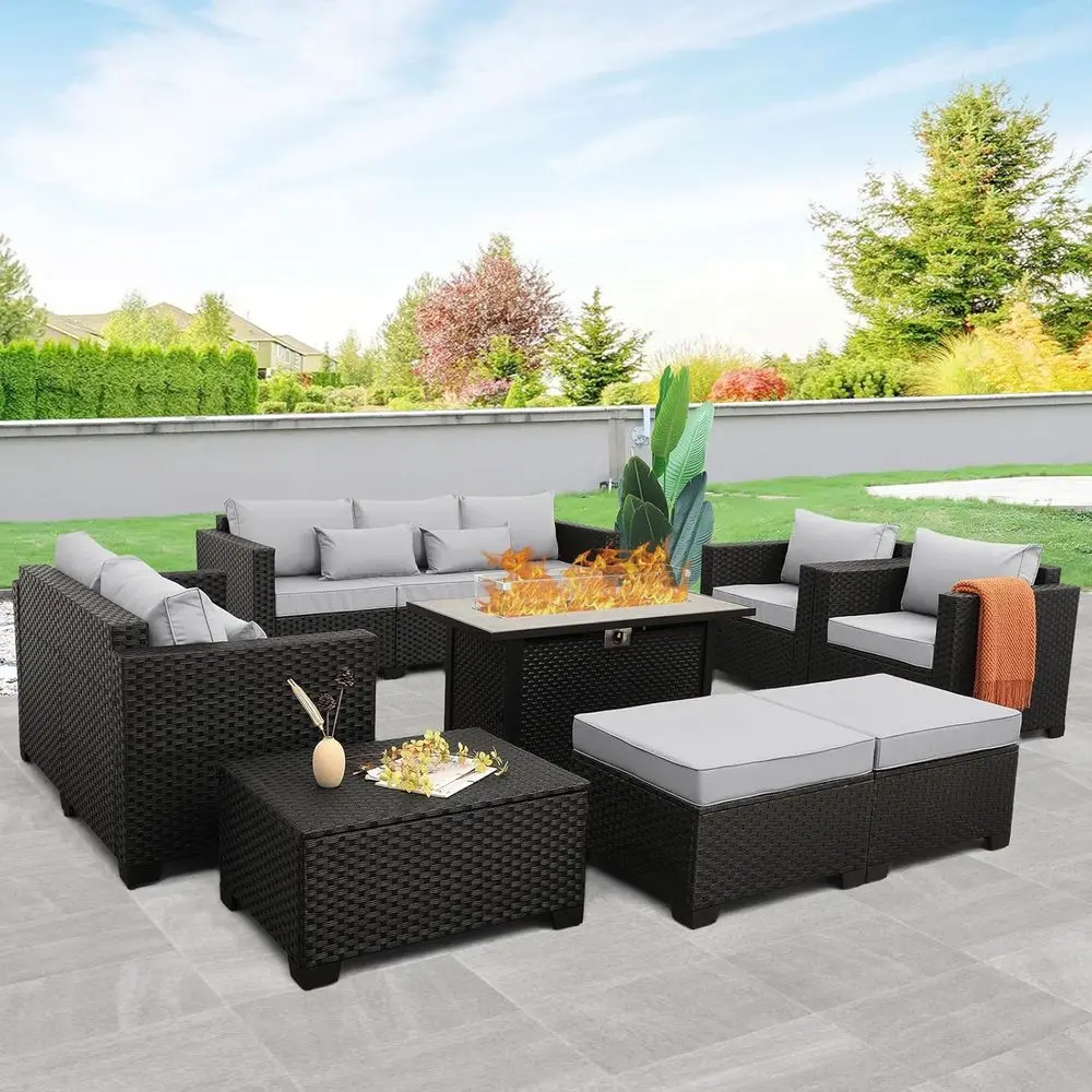 8 Parçalı Dış Mekan Mobilya Se - Outdoor Furniture Fire Pit Set incelemesi ve fiyatı