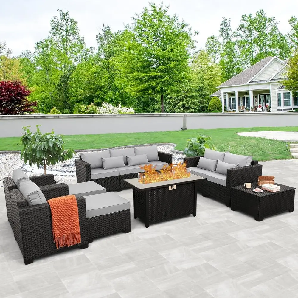 8 Parçalı Dış Mekan Mobilya Se - Outdoor Furniture Fire Pit Set incelemesi ve fiyatı
