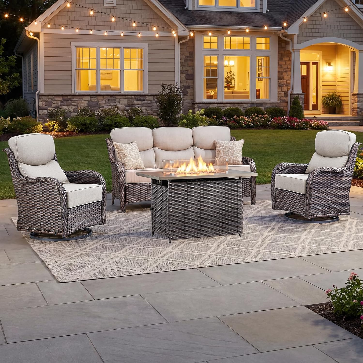 6 inç Kalınlığında Minderli Lü - Outdoor Furniture Fire Pit Set incelemesi ve fiyatı