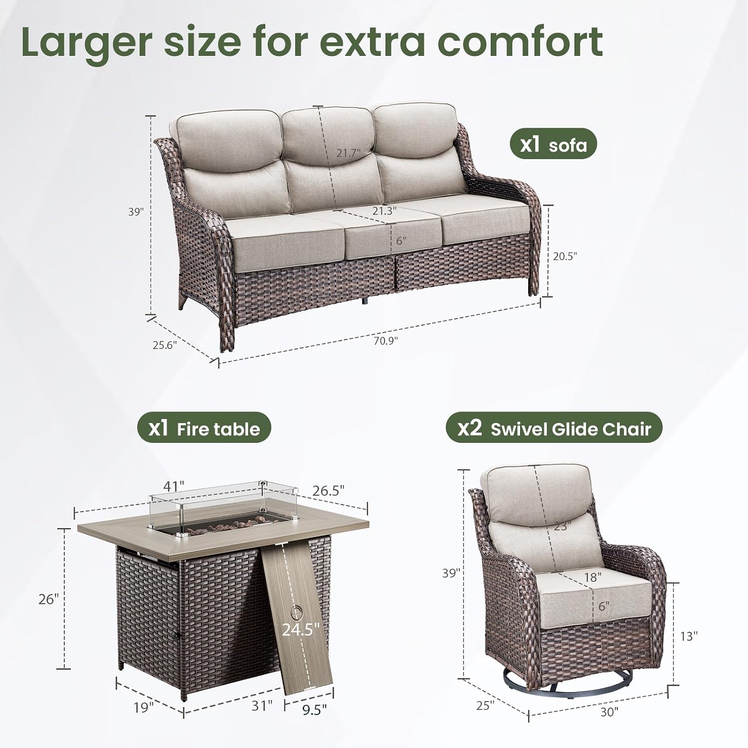 6 inç Kalınlığında Minderli Lü - Outdoor Furniture Fire Pit Set incelemesi ve fiyatı